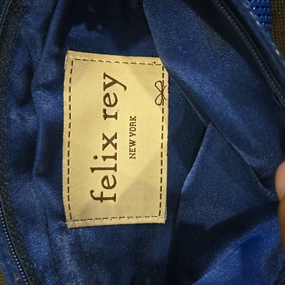 Felix Rey Rare Metal Mesh Clutch Blue With Orange Heart - Picture 6 of 9